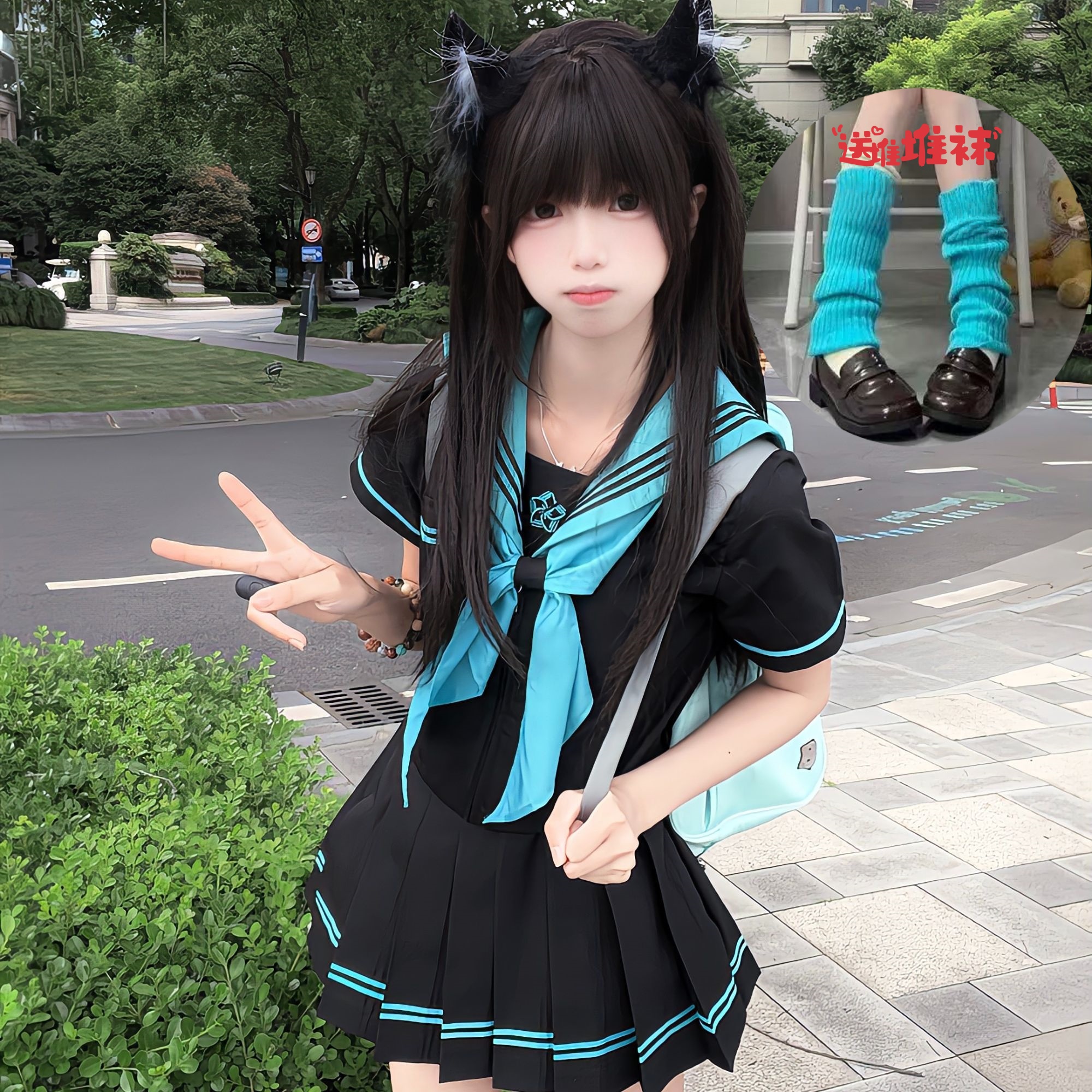 水手服套装下单即送堆堆袜