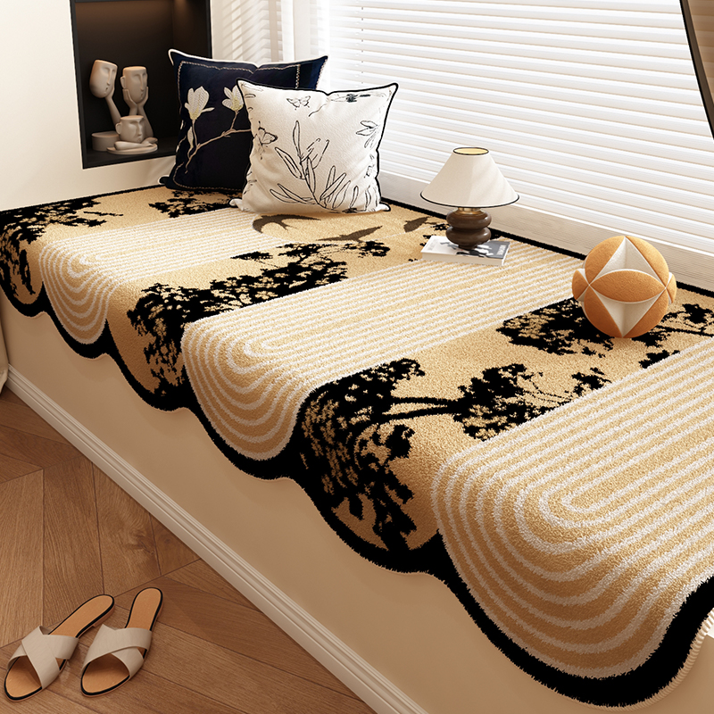 法式中古风飘窗垫窗台垫卧室房间夏季通用床边毯阳台垫新款美拉德