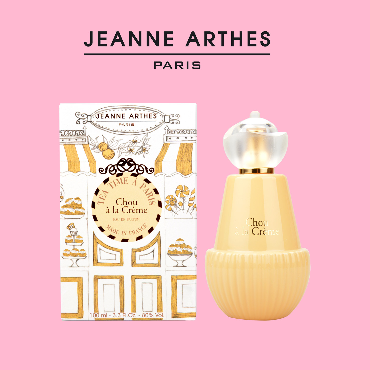 东方美食！法国Jeanne Arthes珍妮阿德香水巴黎茶叙时光奶油泡芙