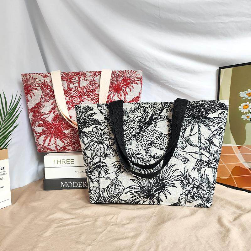 大容量包包女士2025新款时尚单肩包购物袋简约今年流行爆款帆布包