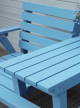 人休现AD365代木质园椅户外长椅室外简公约花园庭院桌椅双实木靠