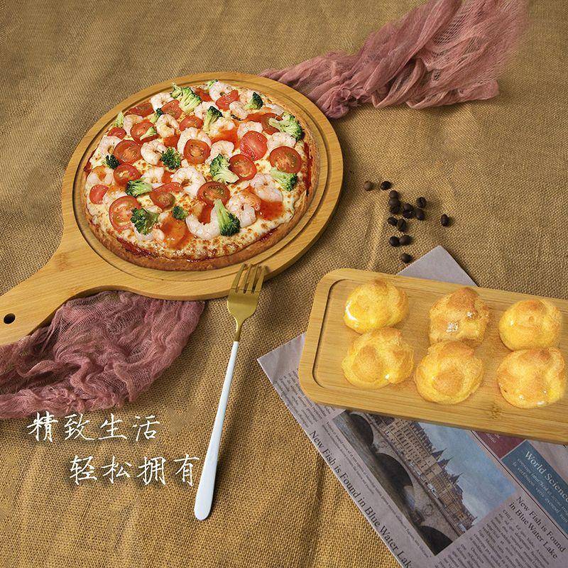跨境披萨盘木托盘圆形品JLG级家木用食网红餐炸鸡板牛排具烘焙托