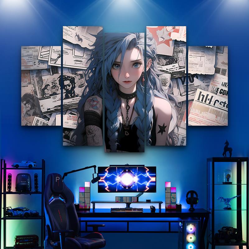 LOL挂画暴走萝莉墙面装饰电竞酒店房间装饰游戏英雄联盟网吧壁画