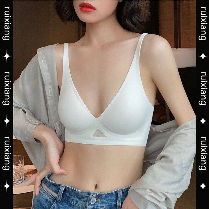 果冻条无痕内衣女夏季薄款小胸聚拢防下垂收副乳无钢圈软支撑文胸