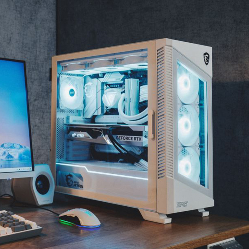 MSI/微星刀锋钛100R海景房电脑机箱台式主机E-atx白色侧透水冷360