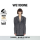 深灰色抽褶羊毛西装 经典 WE11DONE男士 外套 明星同款