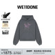 WE11DONE男女同款 怪兽印花做旧连帽衫
