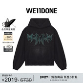 刺绣连帽卫衣 水洗西式 明星同款 WE11DONE中性男女同款