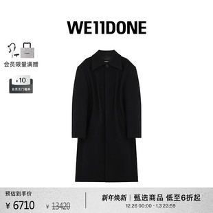 WE11DONE男士 褶裥外套大衣 褶裥细节宽松长袖