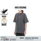 WE11DONE男女同款 垃圾摇滚风LOGO T恤