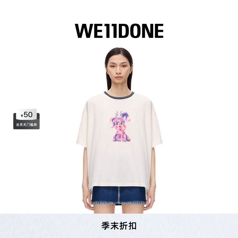 中性T恤别致短袖WE11DONE印花
