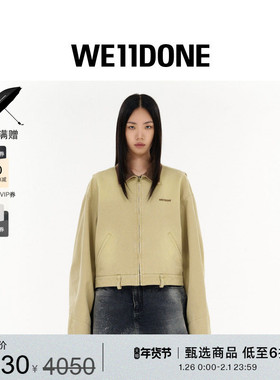 WE11DONE25早秋女士褪色效果工装夹克简约翻领小logo外套