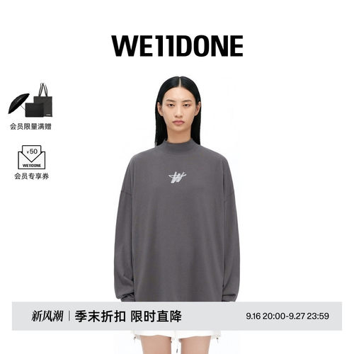中性圆领卫衣WE11DONE时尚宽松