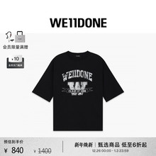 【明星同款】WE11DONE25早秋新品中性男女同款学院风圆领短袖T恤