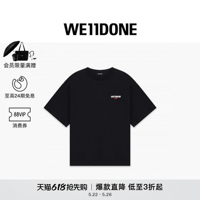 【线上独家】WE11DONE25男女同款经典圆领短袖T恤休闲简约风日常
