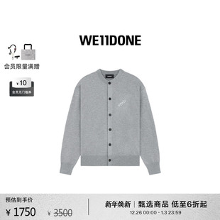 明星同款 上衣经典 WE11DONE男女同款 LOGO针织开衫 休闲 珍珠样式