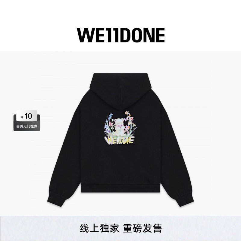 【线上独家】WE11DONE26夏季新品男女同款贴纸小熊卫衣休闲潮流
