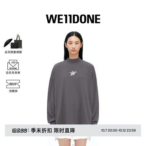 中性圆领卫衣WE11DONE时尚宽松
