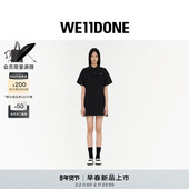 WE11DONE26春季 新品 女士POLO领刺绣logo连衣裙简约休闲侧边褶裥