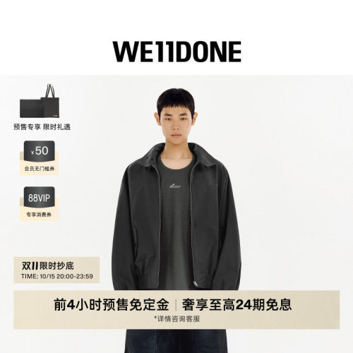 WE11DONE26早秋新品男女同款蝙蝠袖徽标哈灵顿外套潮流时尚