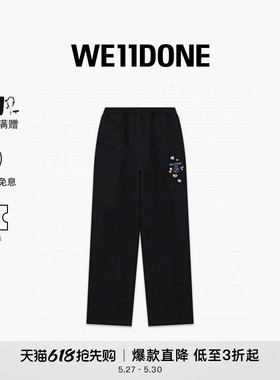 【线上独家】WE11DONE26夏季新品男女同款贴纸小熊卫裤潮流休闲