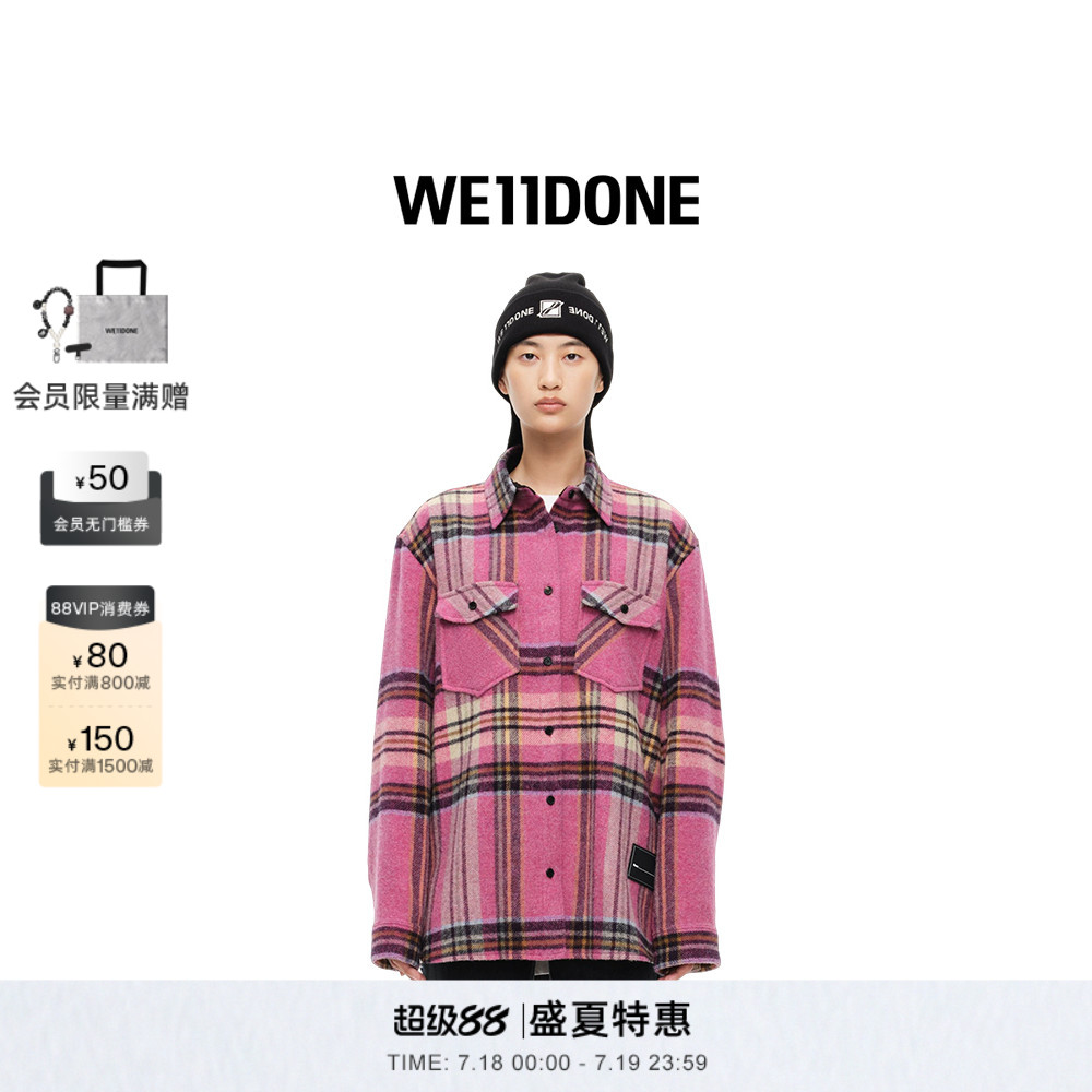 WE11DONE中性休闲宽松长袖衬衫
