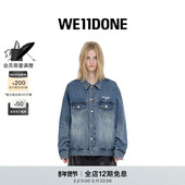 WE11DONE中性男女同款 明星同款 1506LOGO复古宽松水洗牛仔夹克