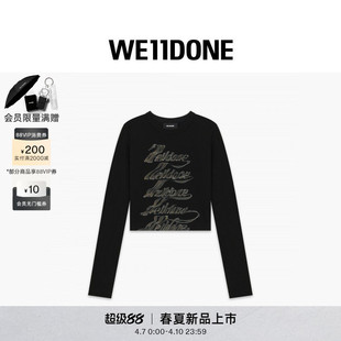字母Logo长袖 WE11DONE26春季 新品 女士经典 日常潮流 T恤休闲时尚