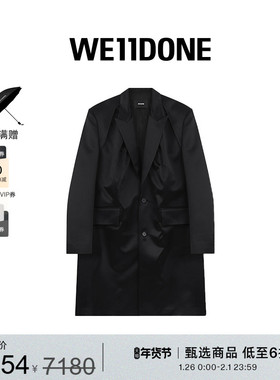 WE11DONE女士抽褶单排扣大衣