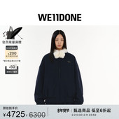 WE11DONE25早秋女士人造毛哈灵顿夹克休闲小logo外套简约