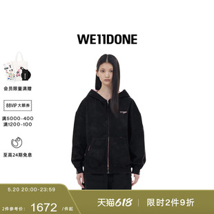 logo徽标连帽卫衣外套 WE11DONE中性男女同款