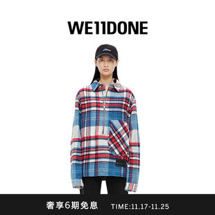 【芸能人同一スタイル】WE11DONE ユニセックス ユニセックス クラシックウールチェックシャツジャケット
