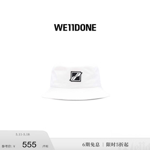 休闲帽子渔夫帽 白色方块logo徽标时尚 款 WE11DONE中性经典