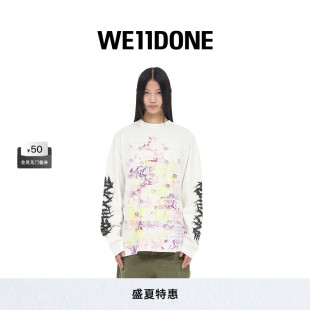 T恤打底衫 明星同款 WE11DONE男女同款 裂纹logo长袖