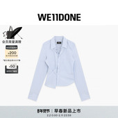 WE11DONE26春季 设计感休闲个性 新品 女士条纹不对称衬衫