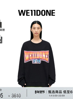 WE11DONE中性男女同款经典好莱坞风格字母logo印花长袖卫衣