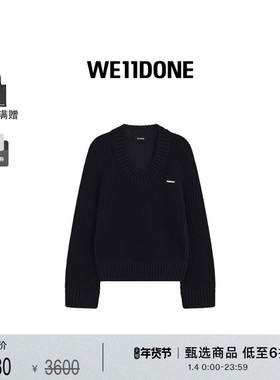 WE11DONE女士字母logoU领厚针织休闲简约毛衣