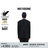 明星同款 WE11DONE男士 黑色长袖 无领单排扣西装 外套