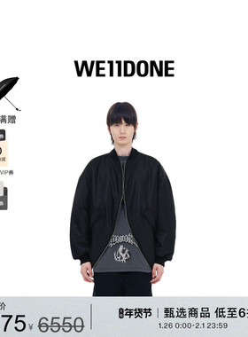 WE11DONE中性男女同款双向拉链飞行员夹克外套