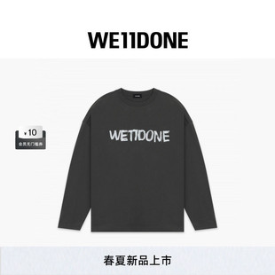 WE11DONE26春季 男女同款 趣味手绘logo长袖 T恤宽松休闲日常 新品