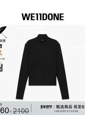 WE11DONE25秋冬女士开衩高领上衣简约设计感内搭休闲日常
