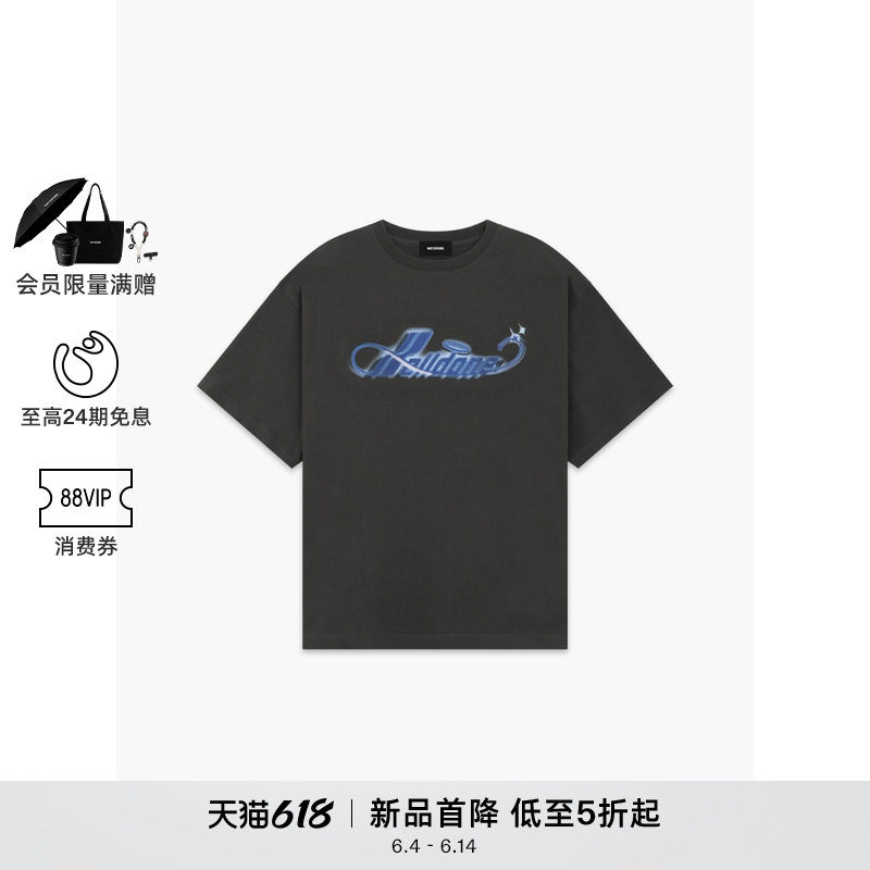 【新品85折】WE11DONE26夏季男女同款喷墨LogoT恤休闲潮流百搭