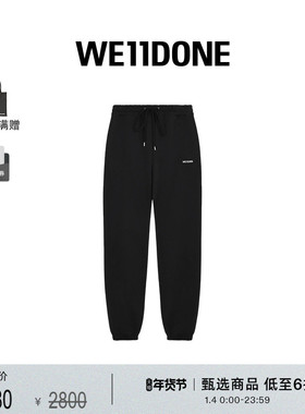 【免费改裤】WE11DONE中性男女同款中腰logo印花束脚裤长裤