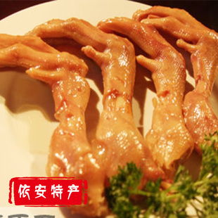 东北黑龙江依安特产熟鹅掌卤香熏烤鹅爪网红零食风味熟食
