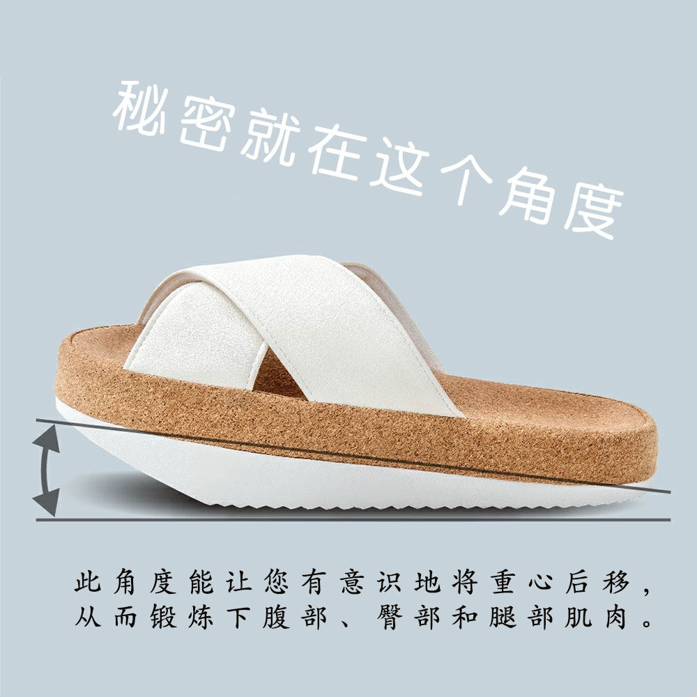 日本良彩贤暮前翘负跟舒展拉伸跟腱腿部提拔身姿居家按摩拖鞋家居 - 实物图