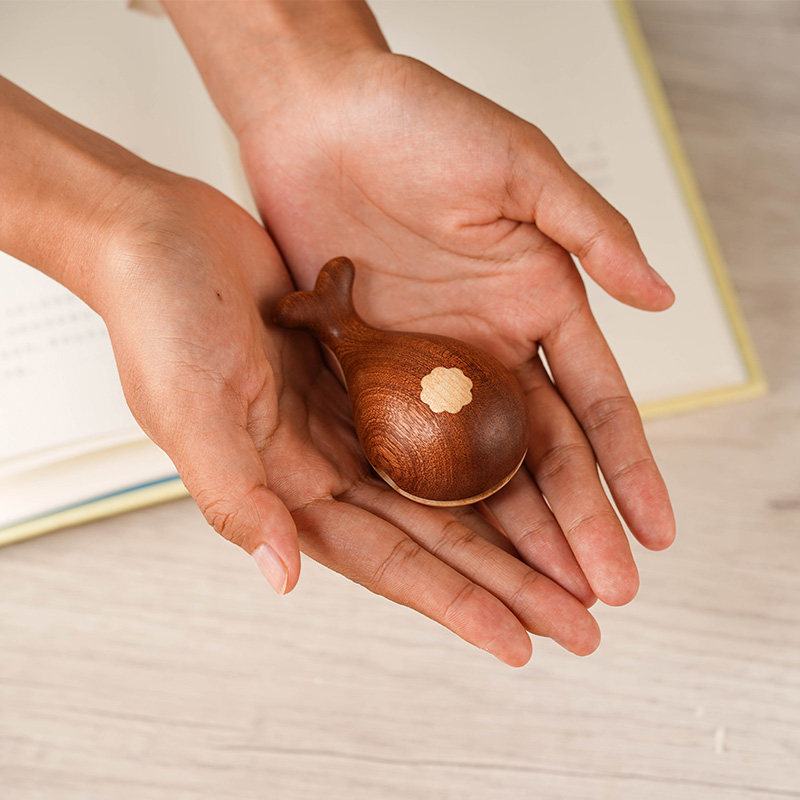 公鲸件木鱼敲打可佛爱随身解压办室静47825857心打击乐器实木摆系