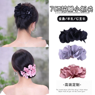 玫瑰花朵抓夹增发量高级感新款发卡2025夹子头花头饰后脑勺发夹女