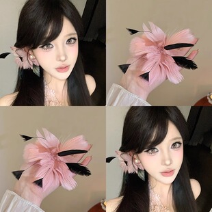 高级氛围感头饰花朵侧边发夹蝴蝶兰抓夹2025年超仙新中式发饰头花