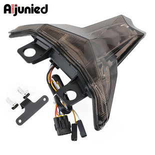 适用川崎ZX6R Ninja400改装短尾后尾翼牌照架刹车尾灯带转向灯