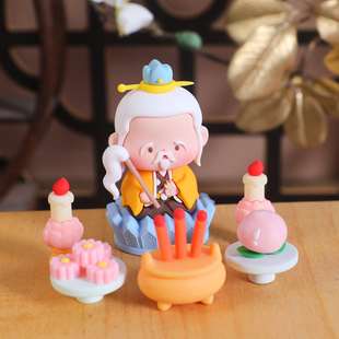 【太上老君】卡通道德天尊软胶玩偶求神拜佛工位好物车载摆件